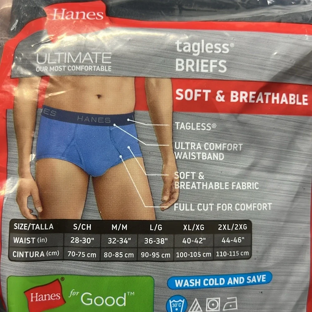Hanes Men's‎ Tagless Briefs - Black and Gray 7 Briefs